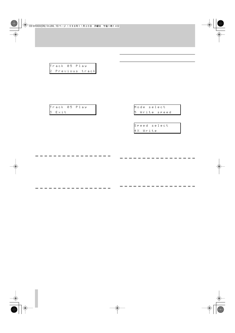 6 setting the writing speed, 2 - modes | Tascam CD-D4000 User Manual | Page 10 / 12