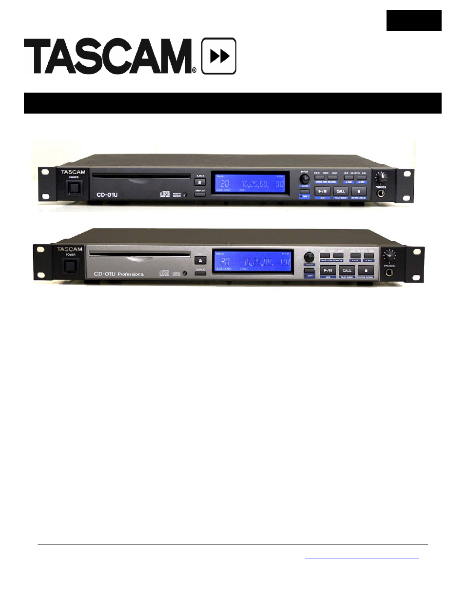 Tascam CD-01U User Manual | 1 page