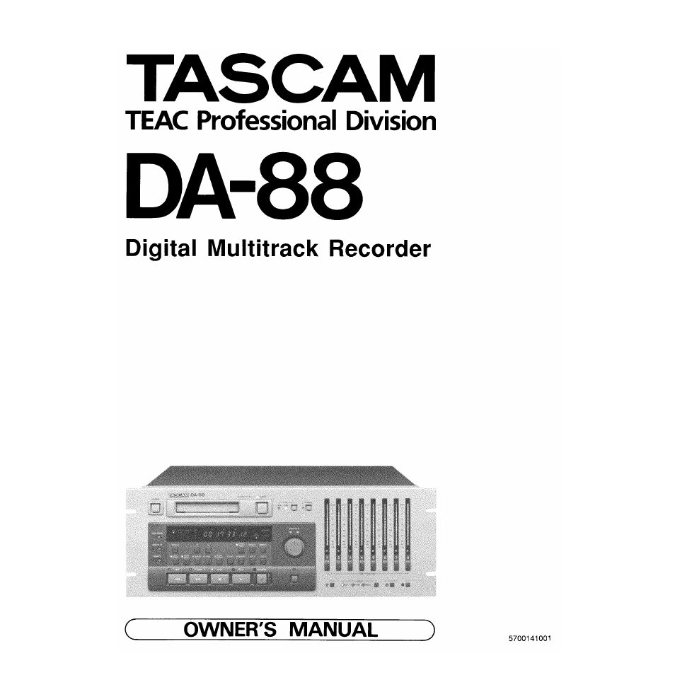 Tascam DA-88 User Manual | 26 pages