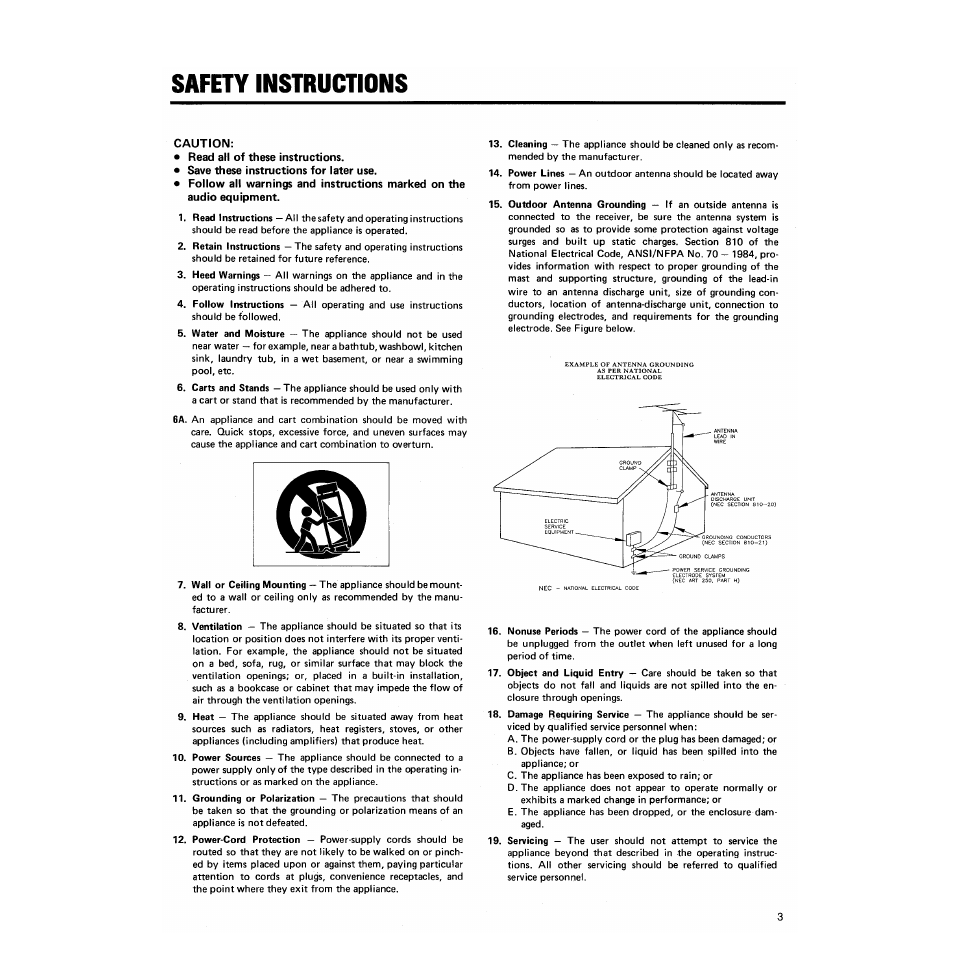 Safety instructions, Caution | Tascam DA-88 User Manual | Page 3 / 26