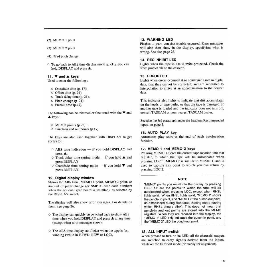 Tascam DA-88 User Manual | Page 9 / 26