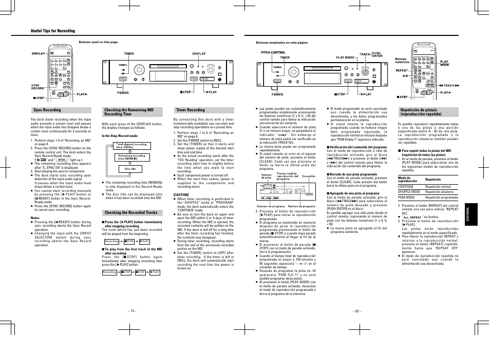 Tascam MD-350 User Manual | Page 12 / 56
