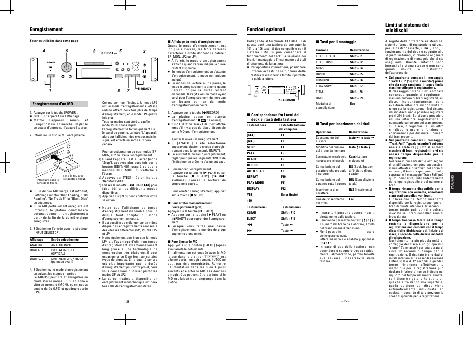 Enregistrement | Tascam MD-350 User Manual | Page 28 / 56