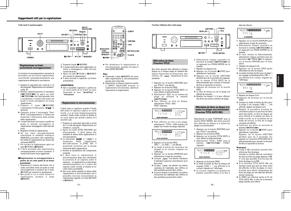 Tascam MD-350 User Manual | Page 39 / 56