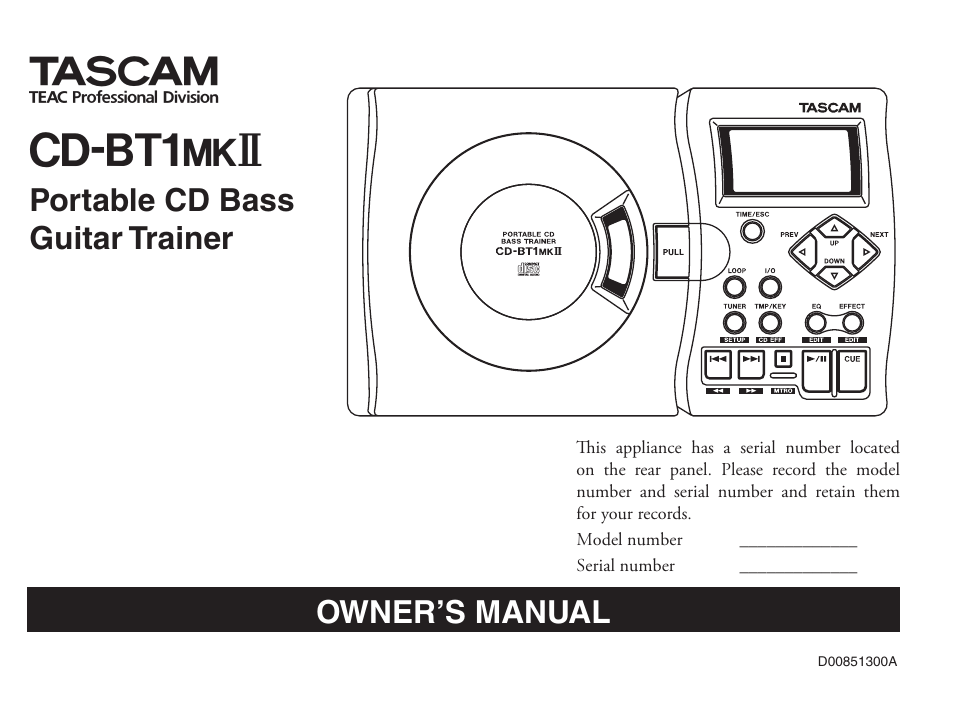 Tascam D00851300A User Manual | 28 pages