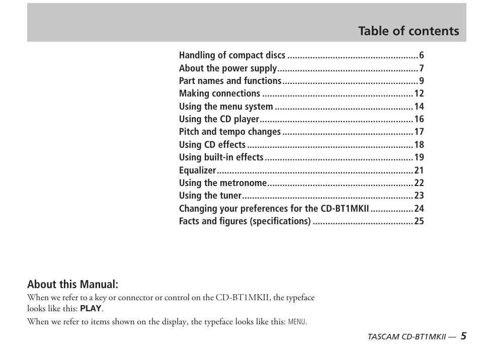 Tascam D00851300A User Manual | Page 5 / 28