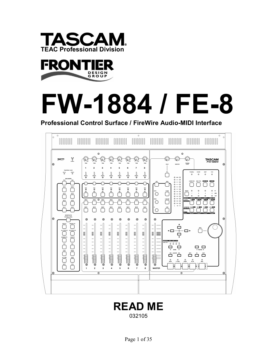 Tascam FW-1884 User Manual | 35 pages