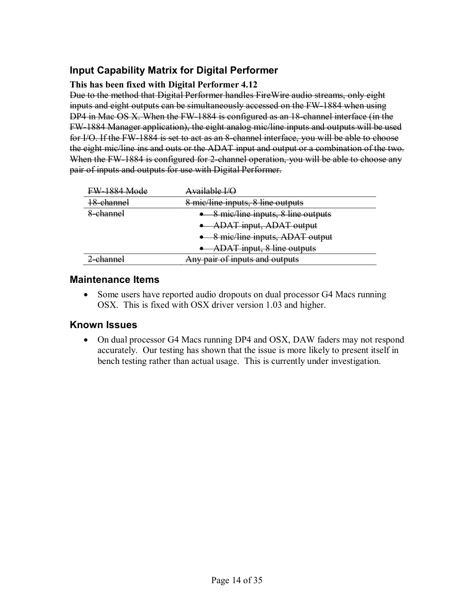 Tascam FW-1884 User Manual | Page 14 / 35