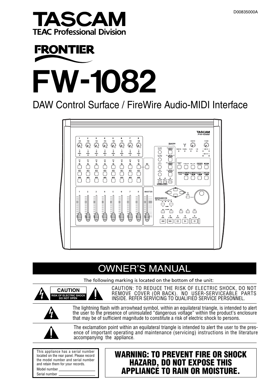 Tascam FW-1082 User Manual | 36 pages