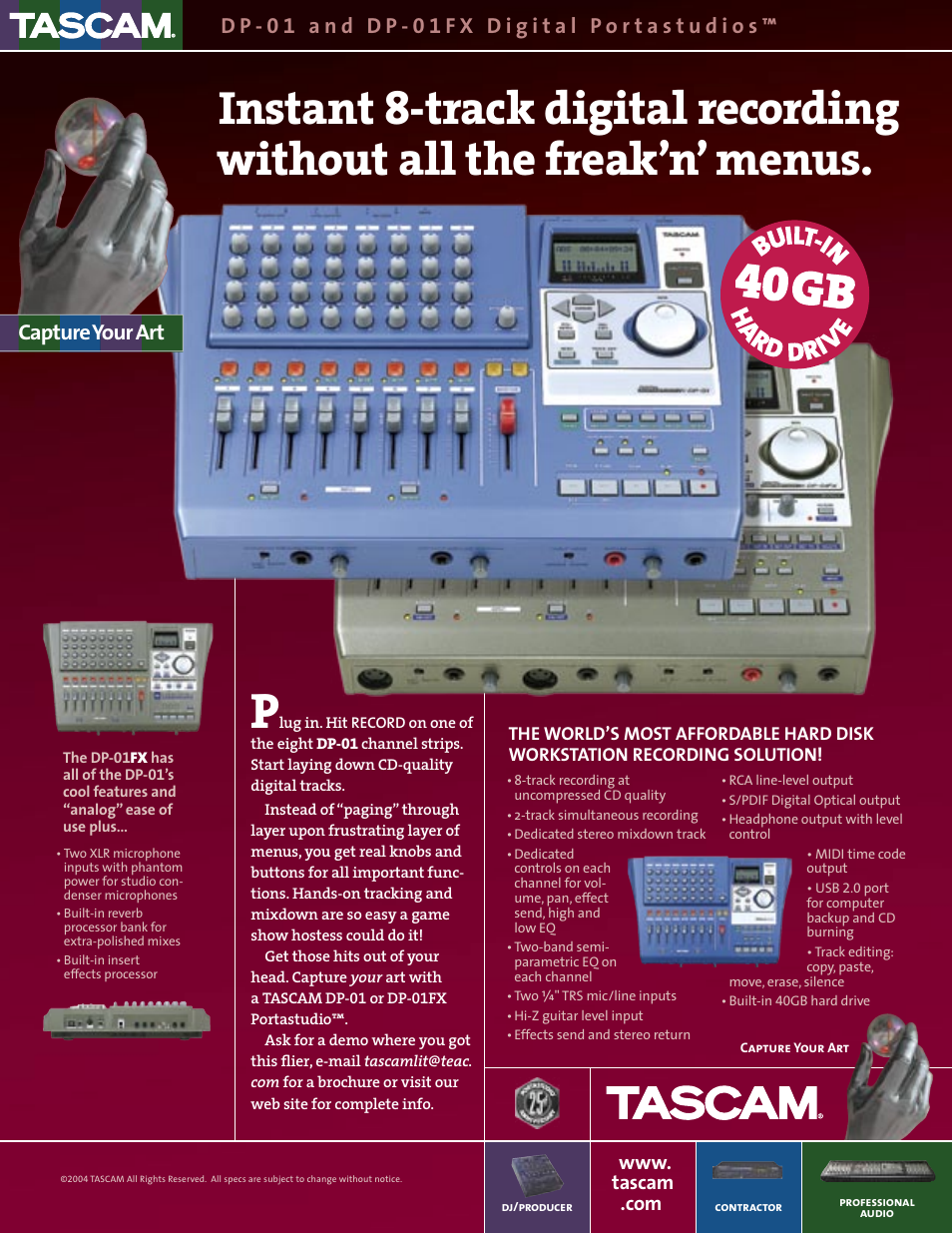 Tascam DP-01FX User Manual | 2 pages