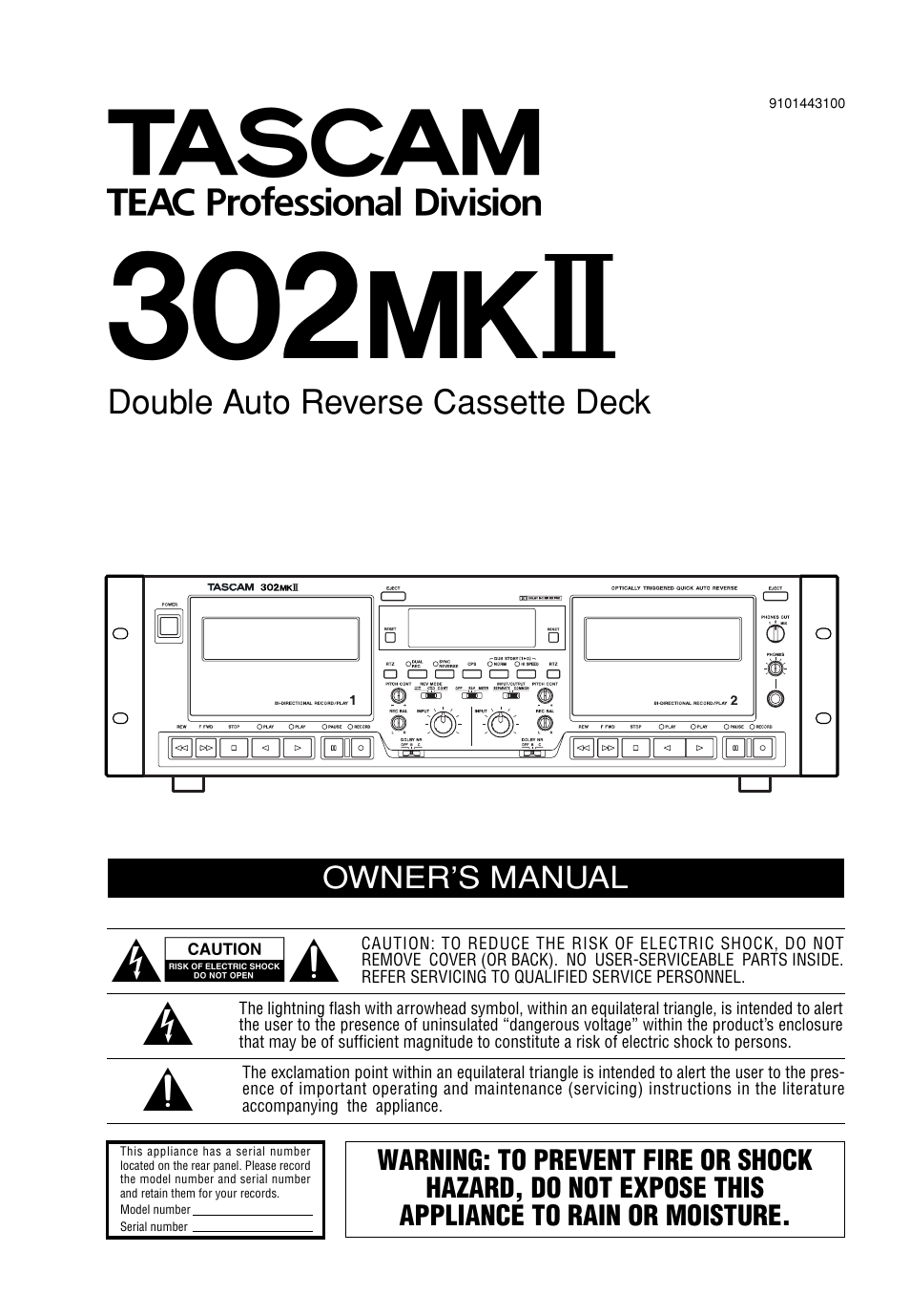 Tascam 302mkII User Manual | 20 pages