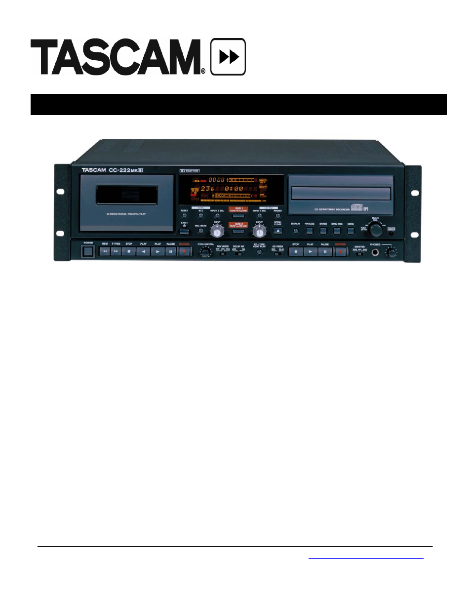 Tascam CC-222mkIII User Manual | 1 page