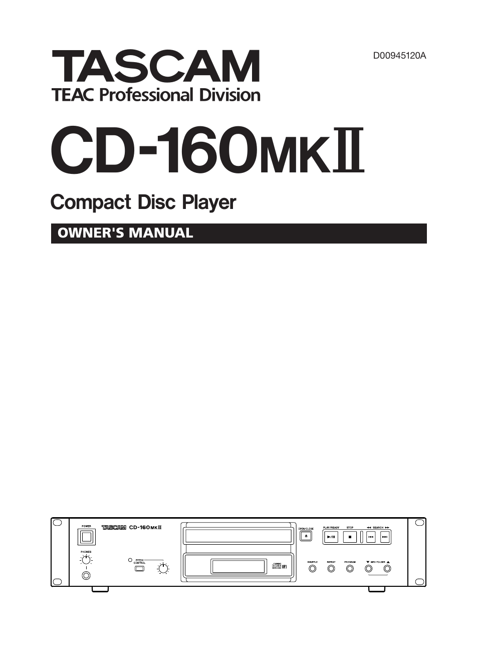 Tascam CD-160MKII User Manual | 24 pages