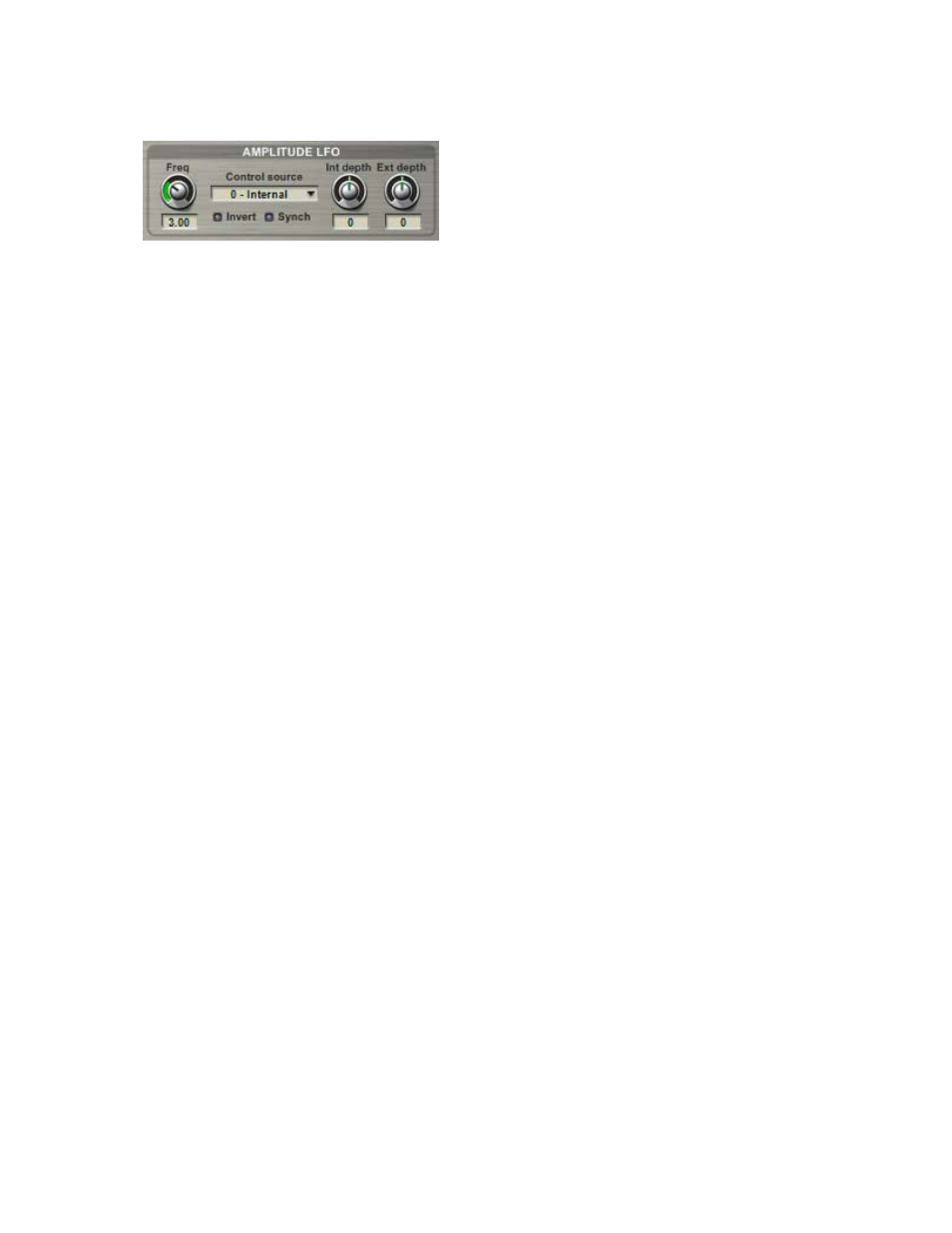 Amplitude lfo section | Tascam GVI User Manual | Page 14 / 33