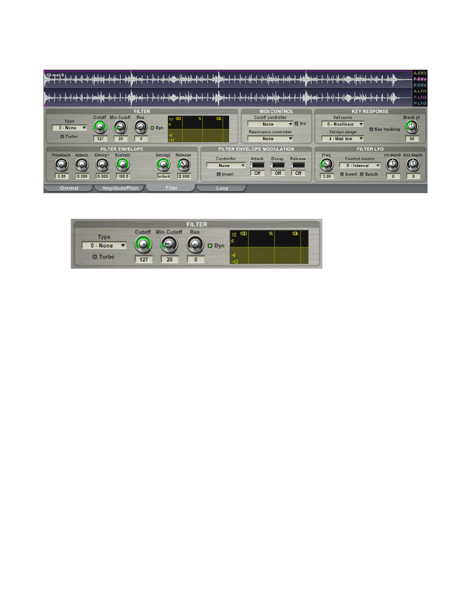 Gvi filter tab, Filter section | Tascam GVI User Manual | Page 16 / 33