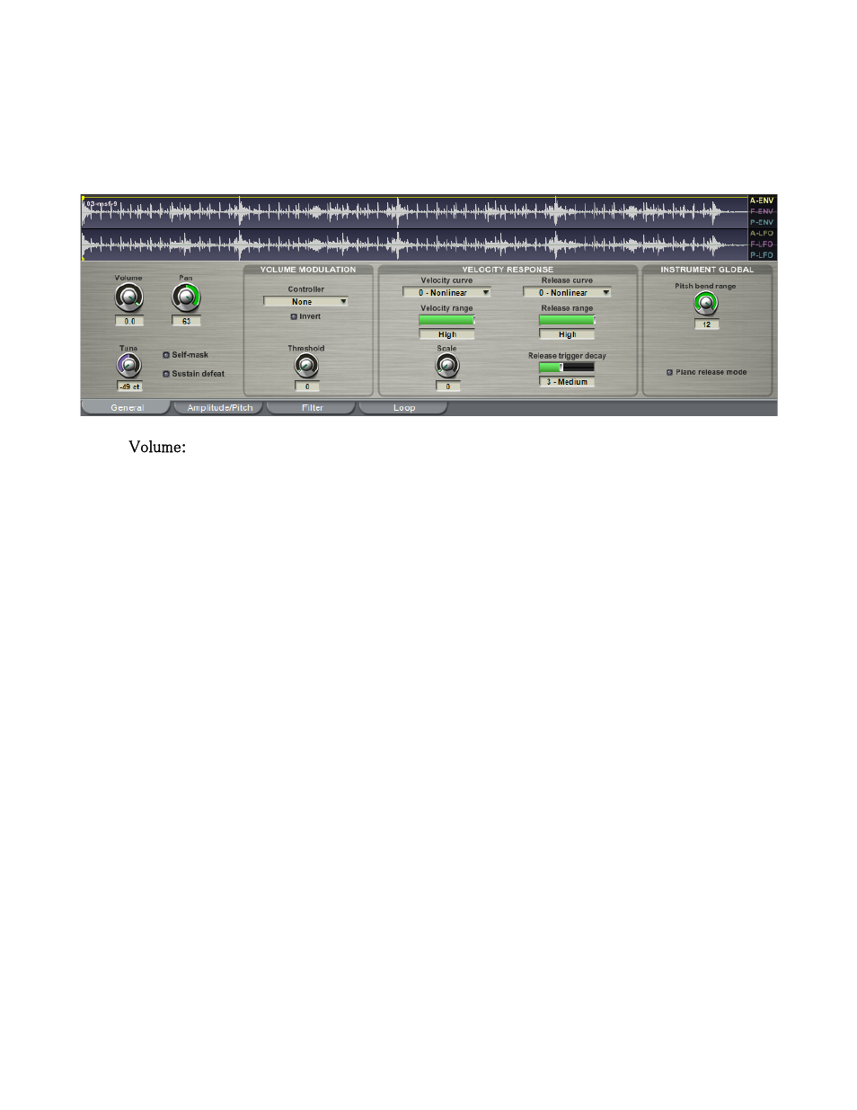 Quickedit articulation tabs, Gvi general tab | Tascam GVI User Manual | Page 7 / 33
