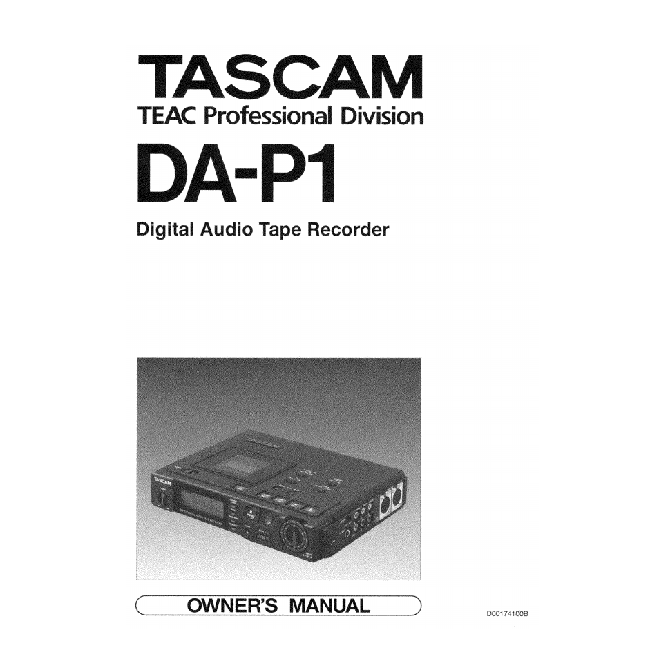 Tascam DA-P1 User Manual | 24 pages