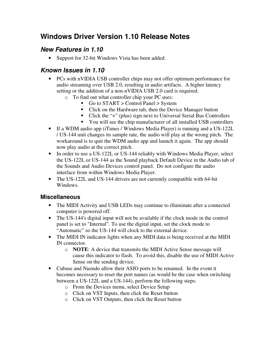 Tascam US-144 User Manual | Page 2 / 2
