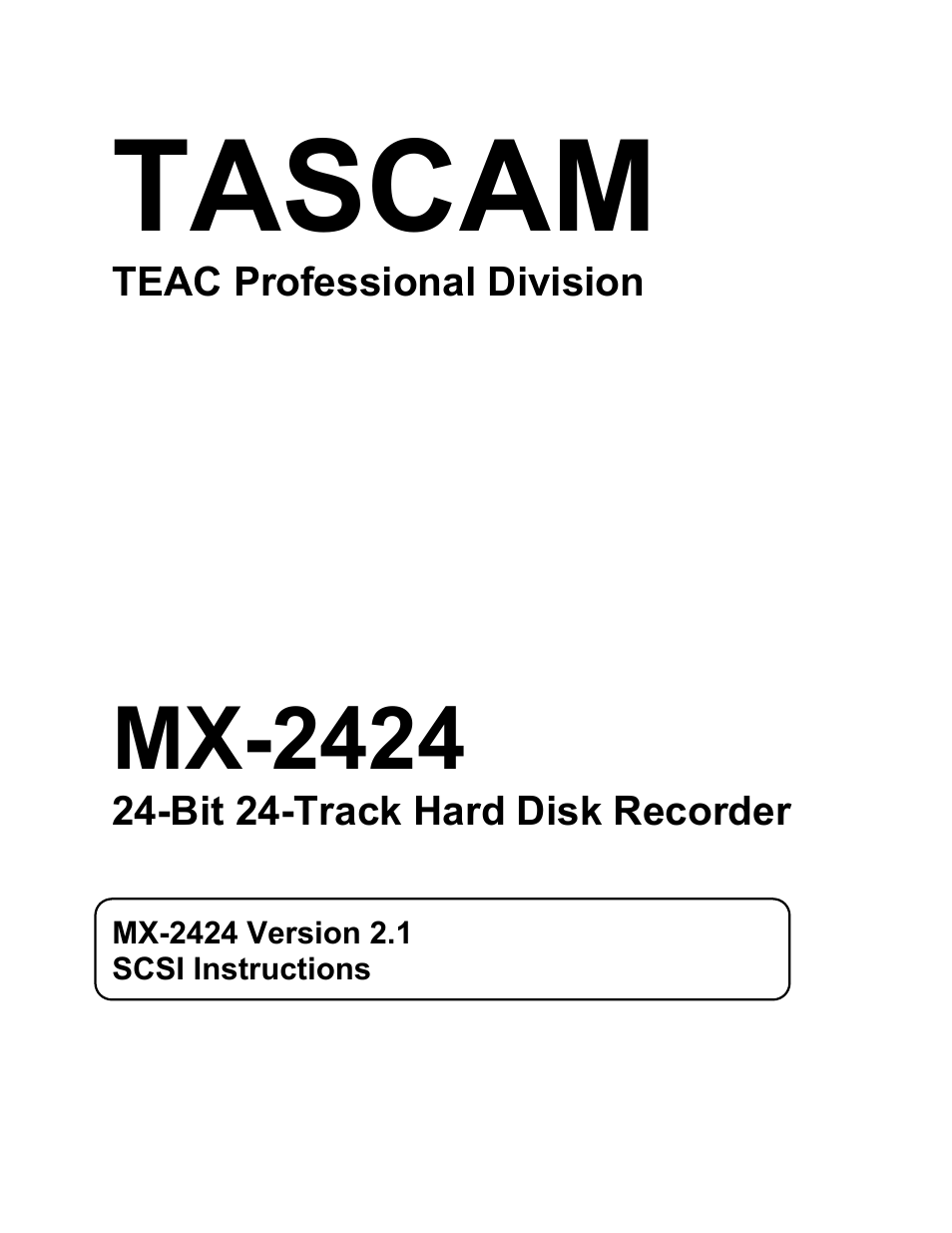 Tascam MX-2424 User Manual | 15 pages