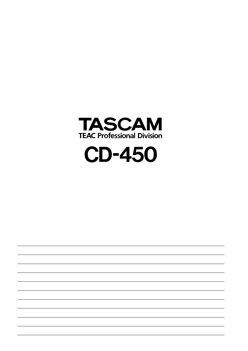 Cd-450, Teac corporation | Tascam CD 450 User Manual | Page 12 / 12