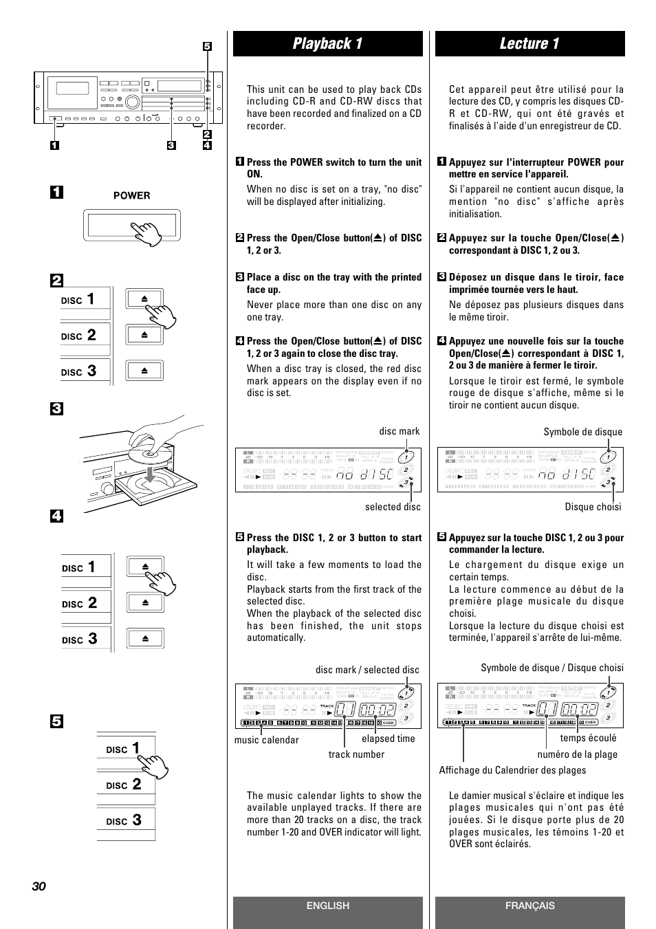 Playback 1 lecture 1 | Tascam CD-A630 User Manual | Page 30 / 76