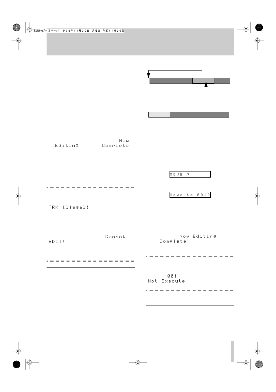 5 moving tracks, 6 a and b point erase operations, 5 - moving tracks | Tascam MD-801RMKII User Manual | Page 22 / 29