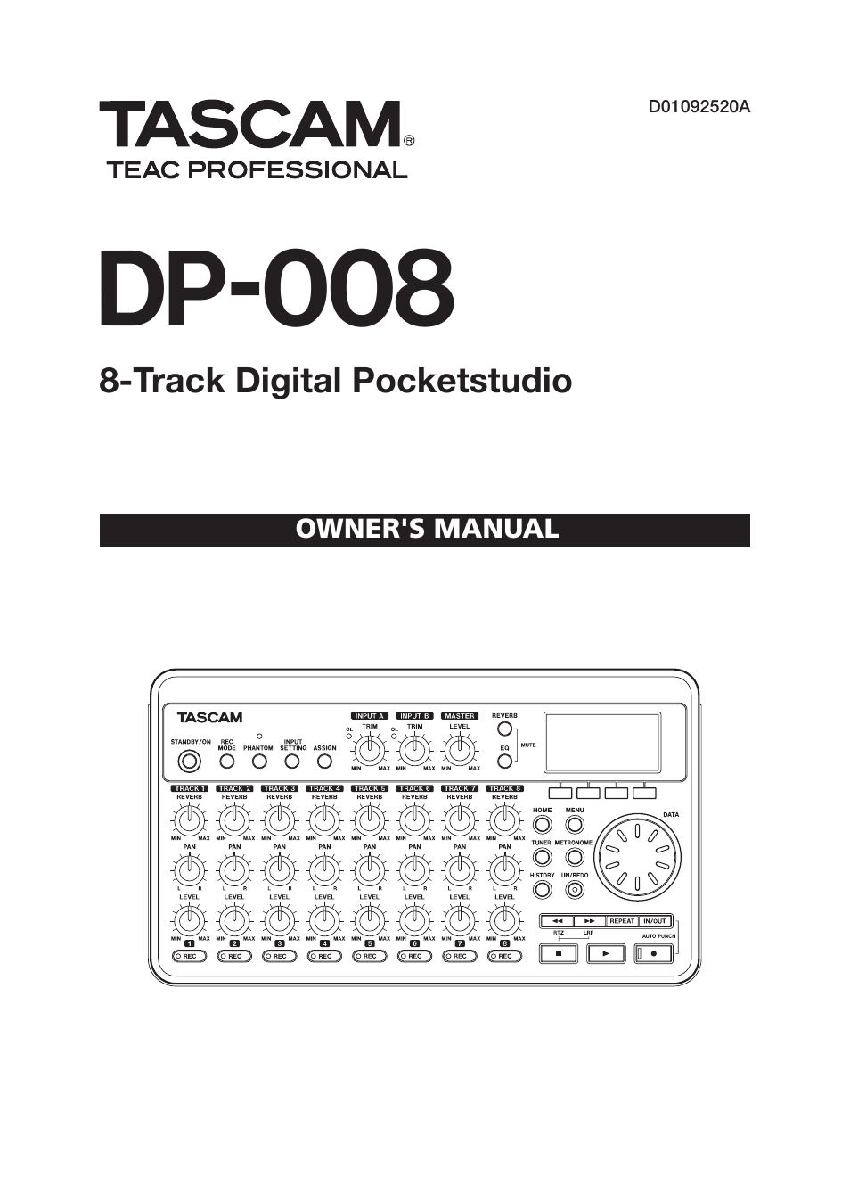 Tascam DP-008 User Manual | 88 pages