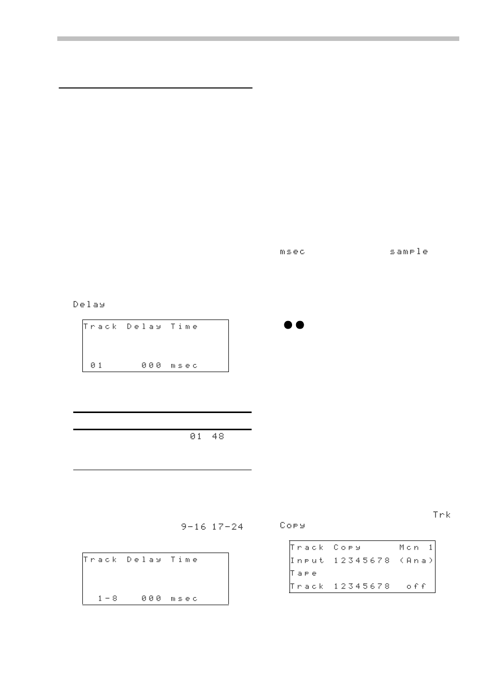 7 - making settings on the dtrs units, 1 track operations, 1 track delay | 2 track copying, 7 –making settings on the dtrs units, 7, “making settings on the dtrs units” an, 7 – making settings on the dtrs units | Tascam RC-898 User Manual | Page 39 / 79