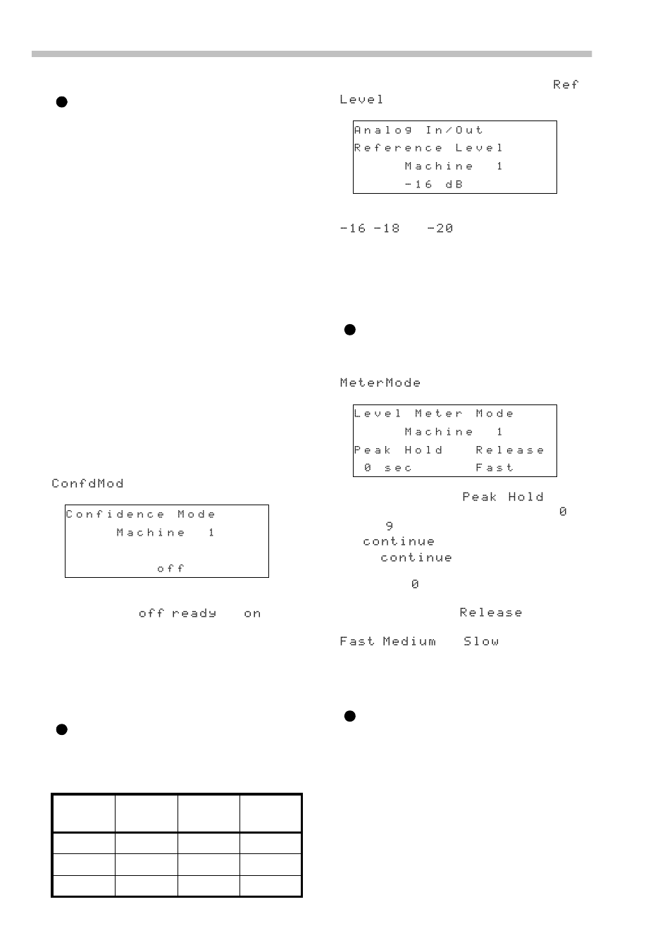 12 confidence mode, 13 reference levels, 14 meter modes | 15 sine oscillator, See 7.2.12, “confidence mode”) | Tascam RC-898 User Manual | Page 44 / 79