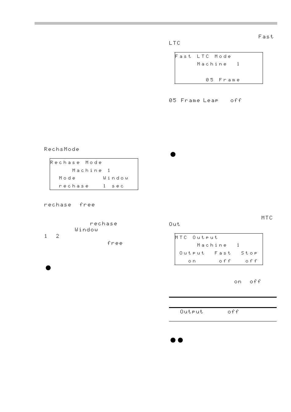 6 fast ltc, 7 midi timecode output, 8 park position | Tascam RC-898 User Manual | Page 53 / 79