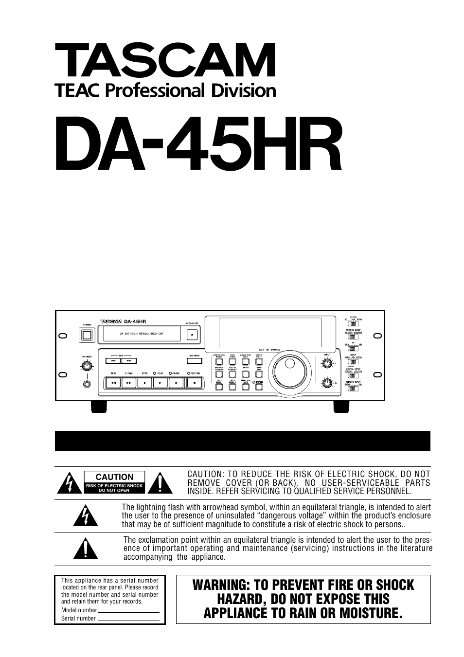 Tascam DA-45HR User Manual | 32 pages