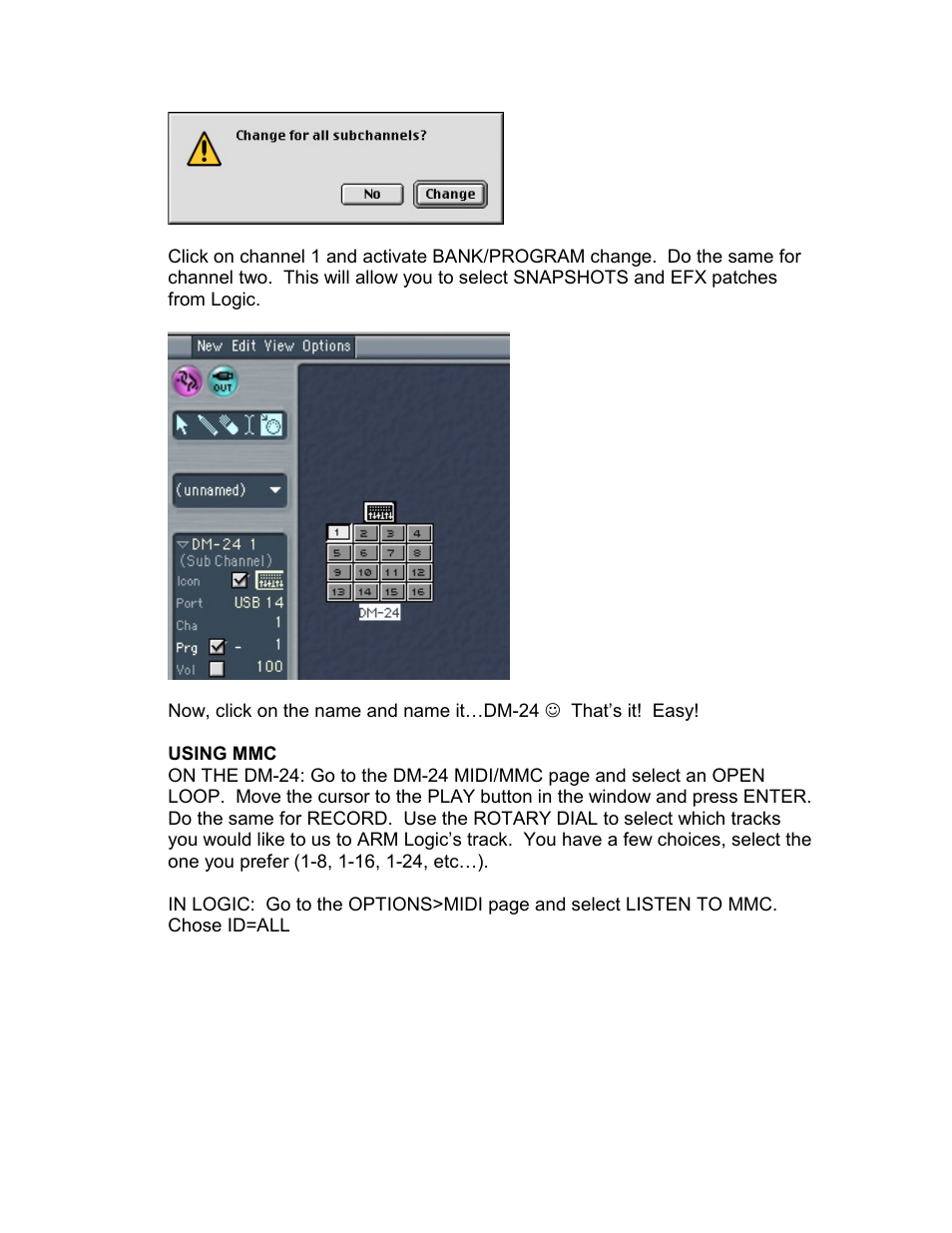 Using mmc | Tascam QUICK LOGIC MIXER DM-24 User Manual | Page 3 / 7