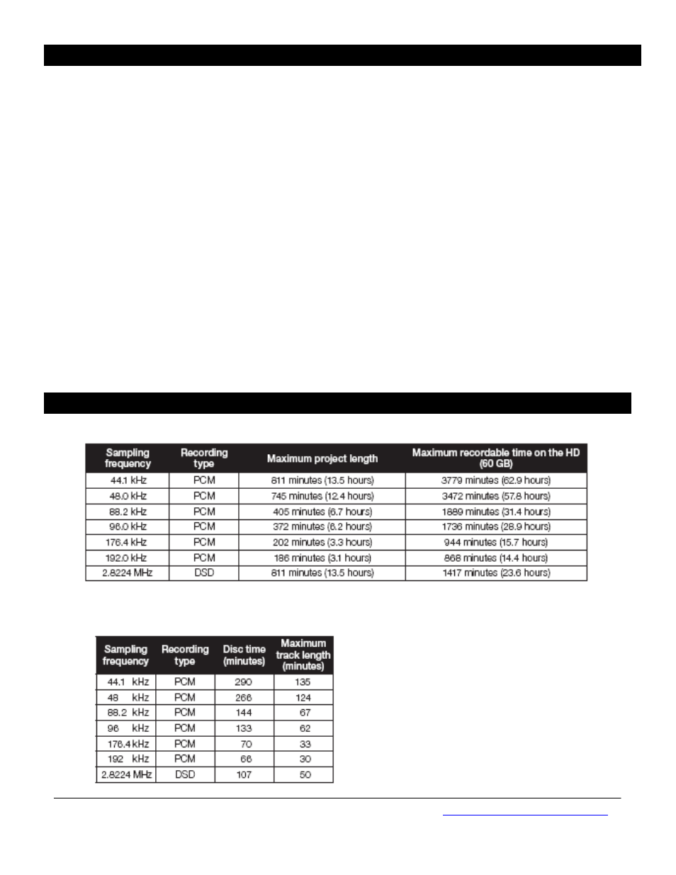 Hd recording, Dvd +/- rw discs recording | Tascam DV-RA1000HD User Manual | Page 2 / 4