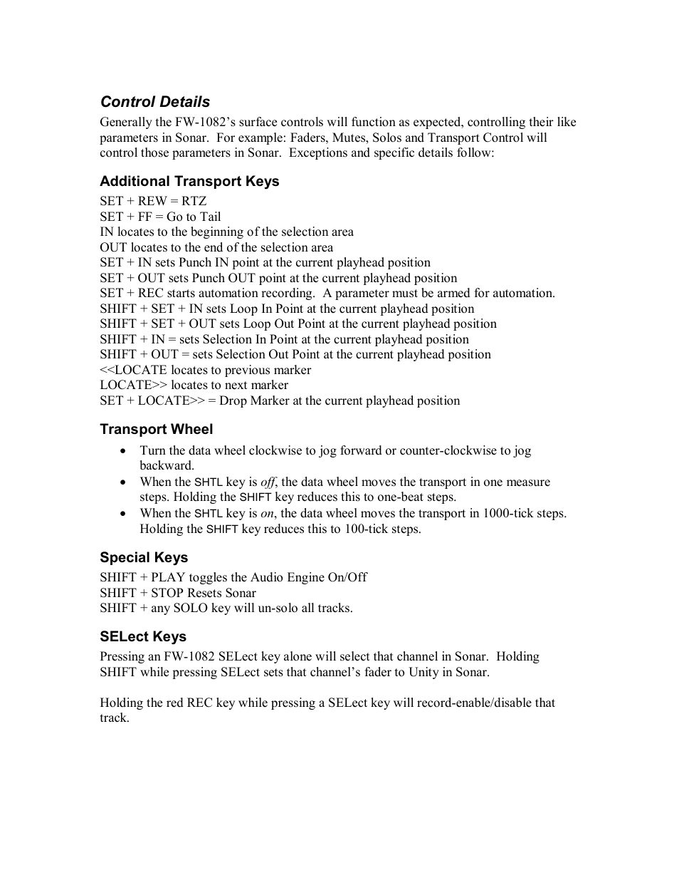 Control details | Tascam FW1082 User Manual | Page 3 / 6