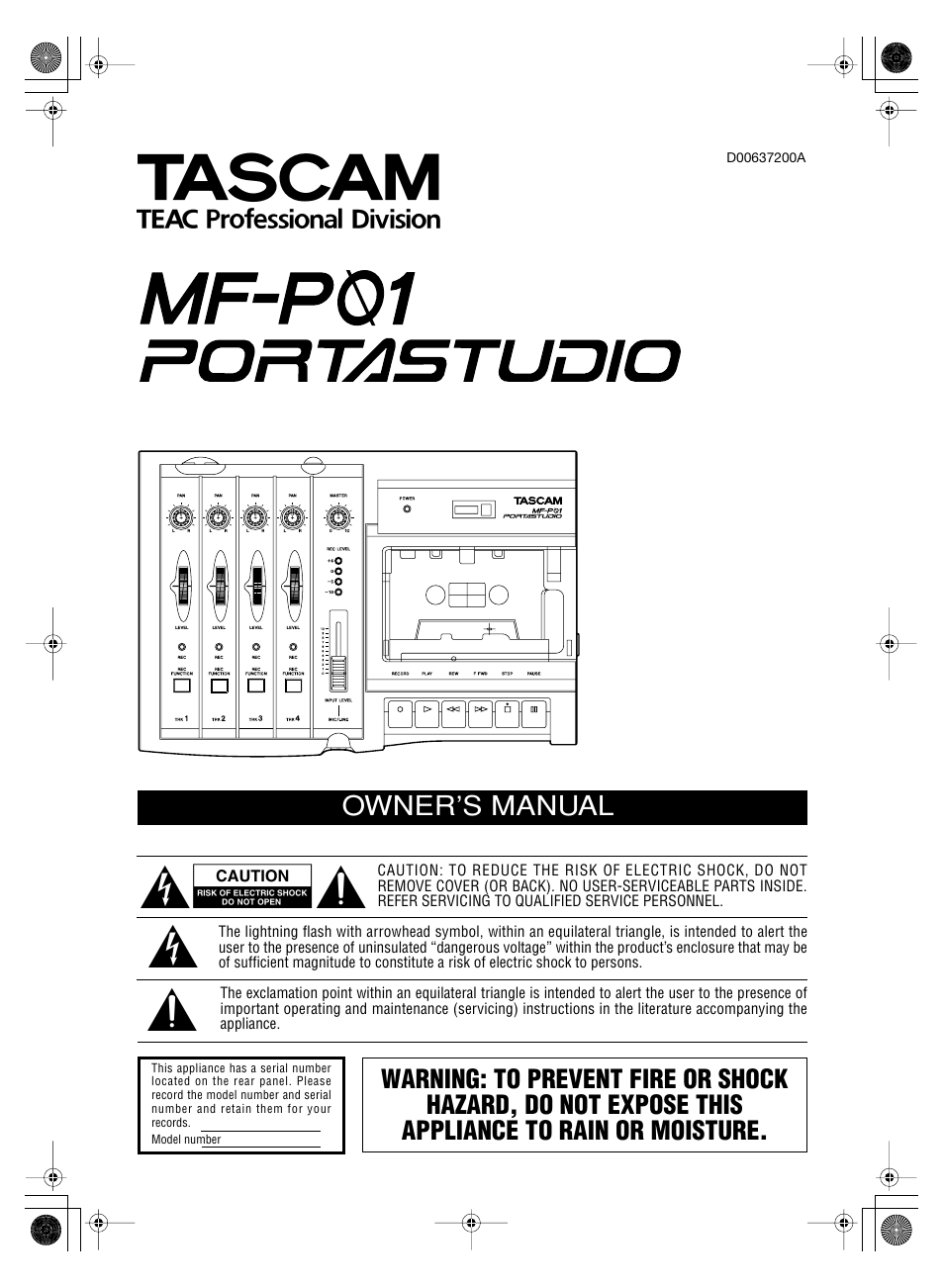 Tascam MF-P01 User Manual | 16 pages