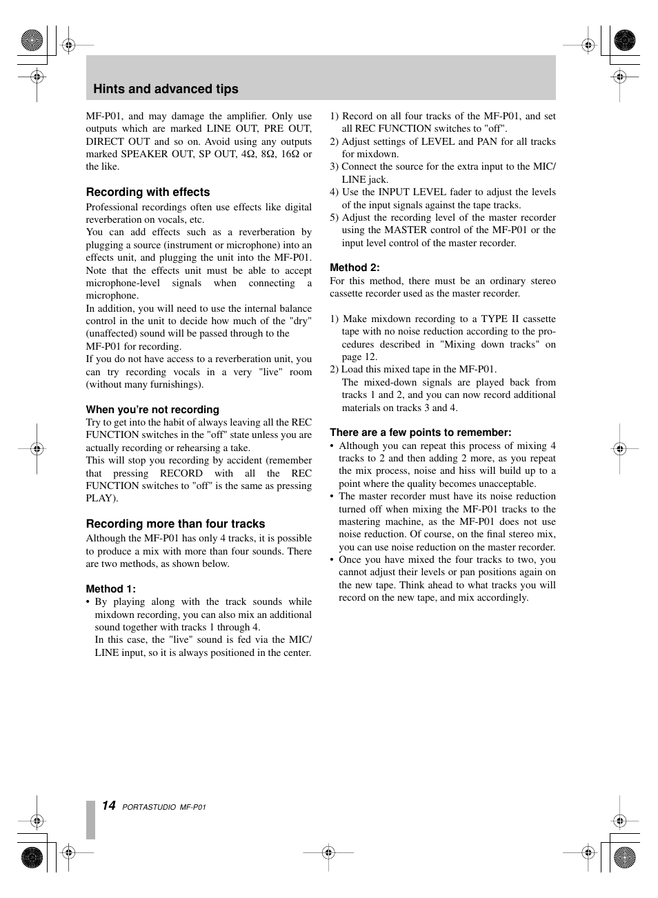 Tascam MF-P01 User Manual | Page 14 / 16