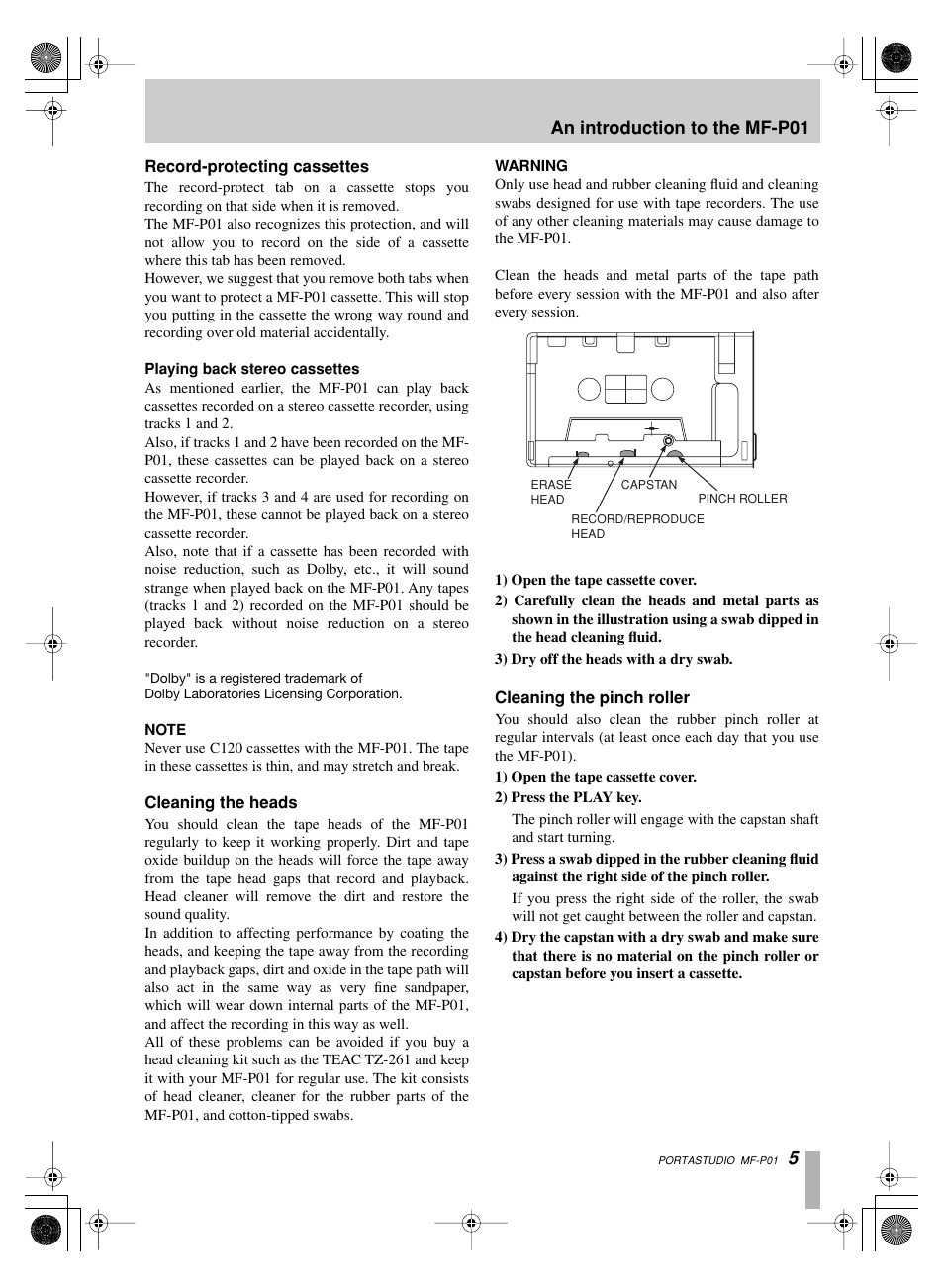Tascam MF-P01 User Manual | Page 5 / 16