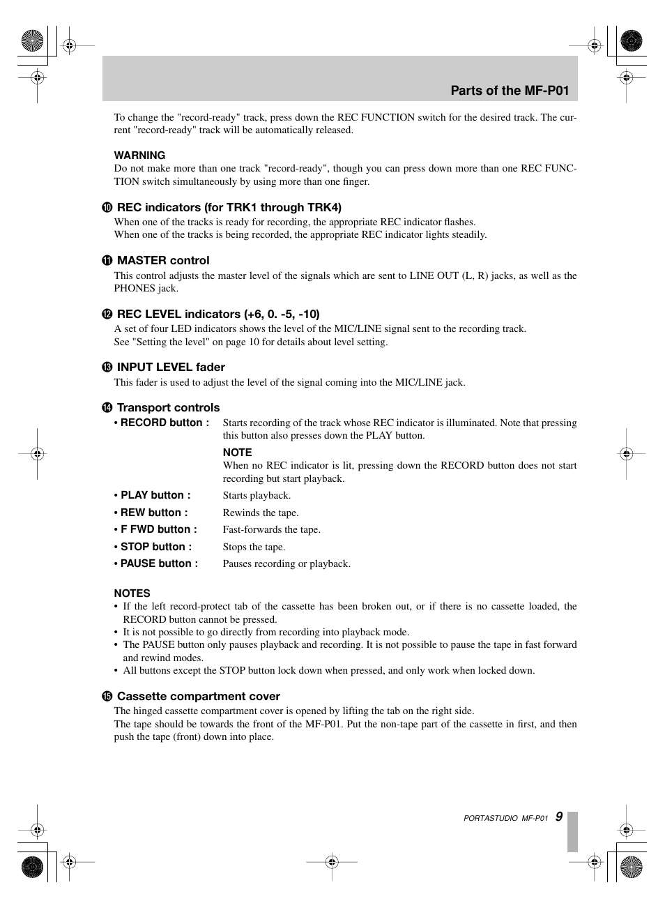 Tascam MF-P01 User Manual | Page 9 / 16