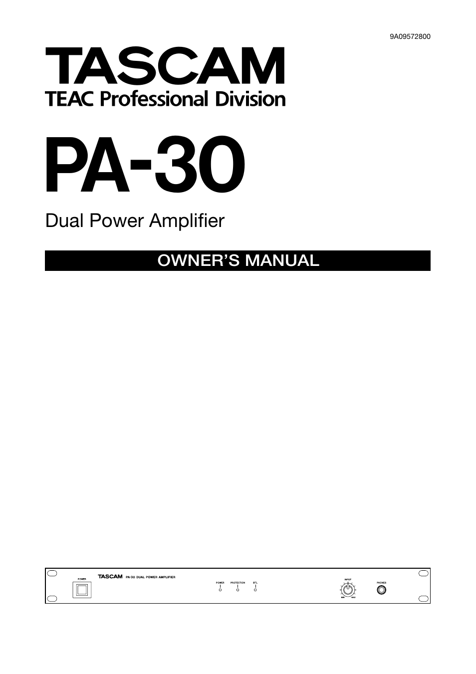 Tascam PA-30 User Manual | 12 pages