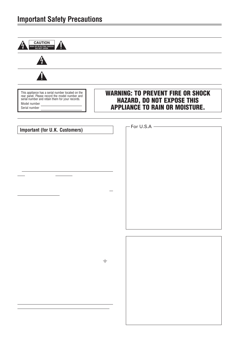 Ья ÿ, Important safety precautions | Tascam DA-302 User Manual | Page 2 / 33