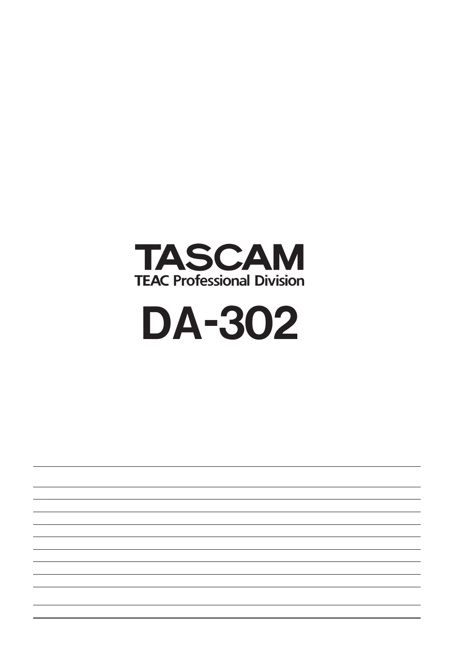 Da-302 | Tascam DA-302 User Manual | Page 33 / 33