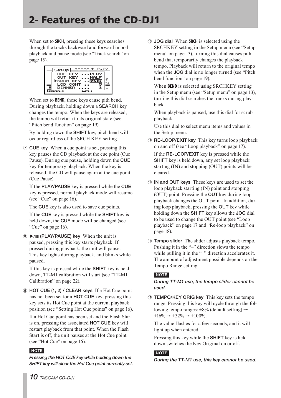 Important safety precautions, Features of the cd-dj1 | Tascam CD-DJ1 User Manual | Page 10 / 28