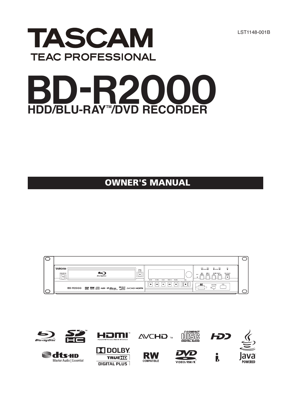 Tascam BD-R2000 User Manual | 112 pages