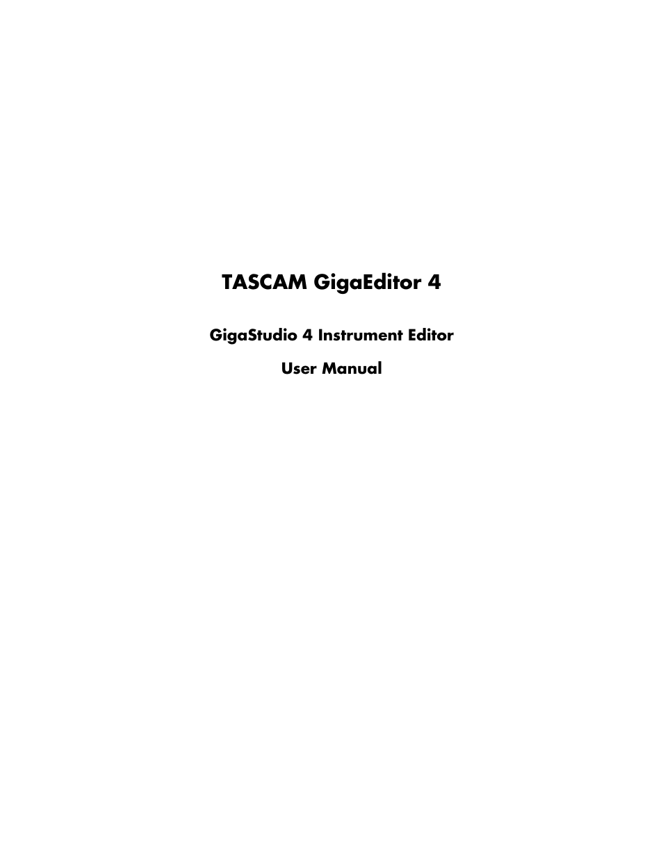 Tascam GigaStudio User Manual | 210 pages