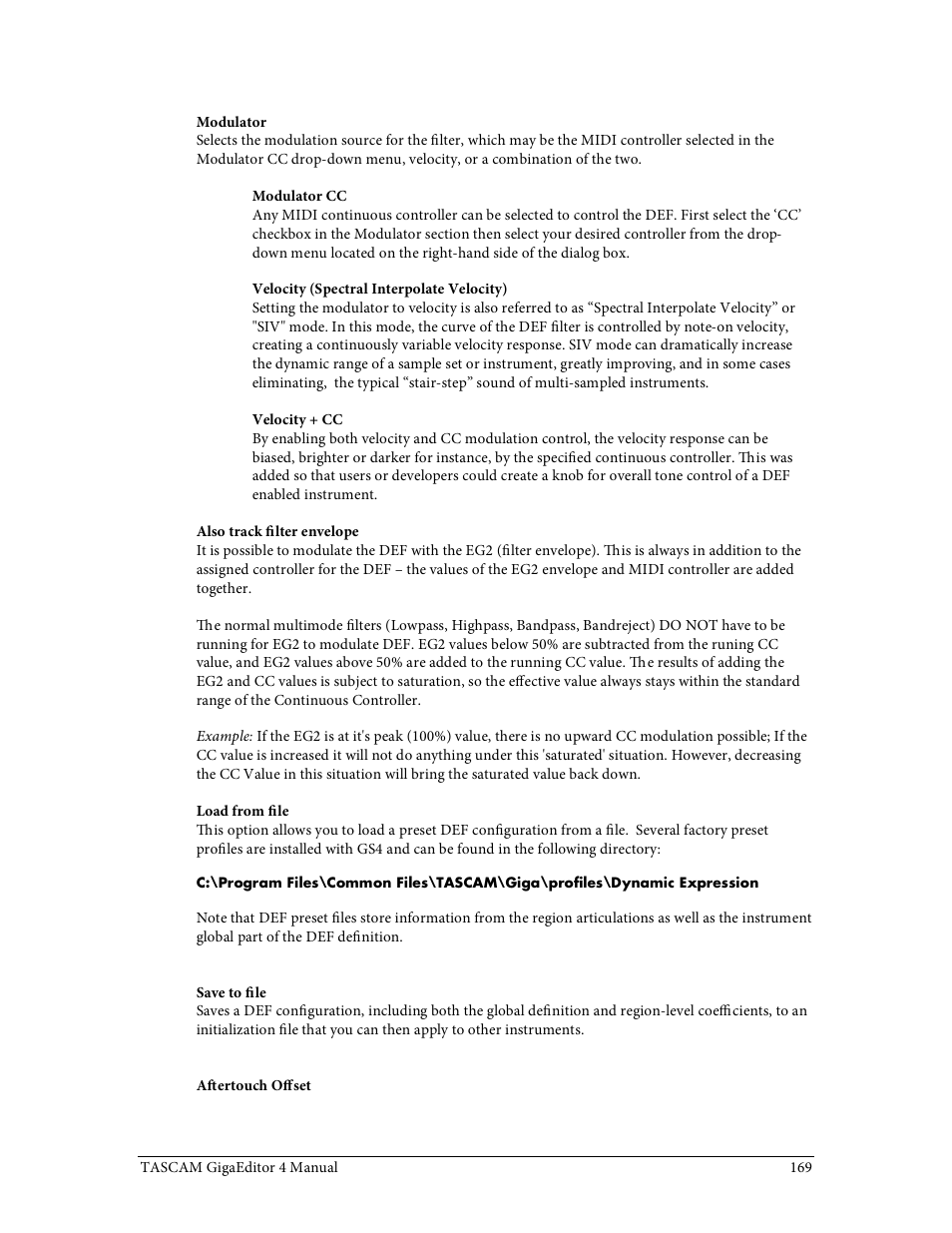 Tascam GigaStudio User Manual | Page 169 / 210