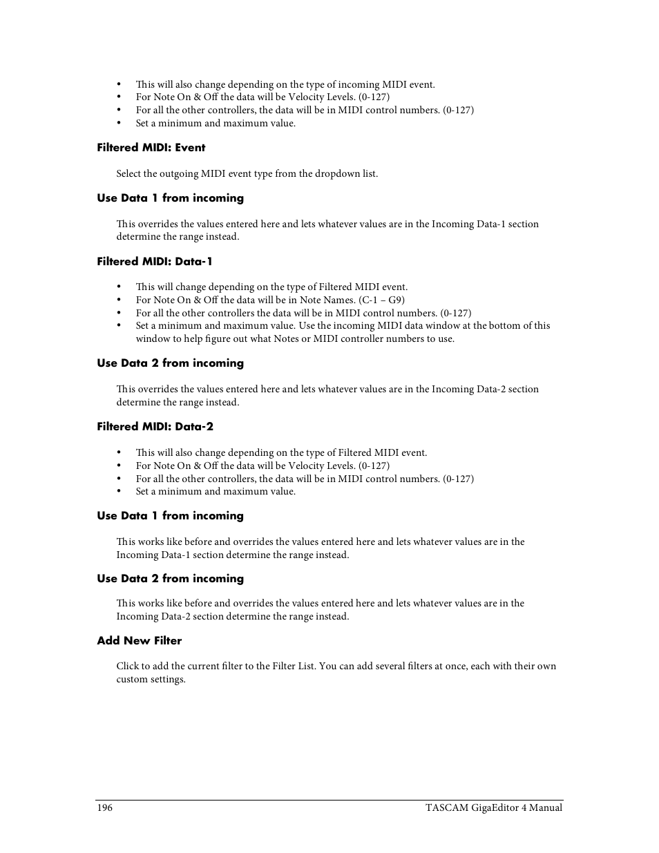 Tascam GigaStudio User Manual | Page 196 / 210