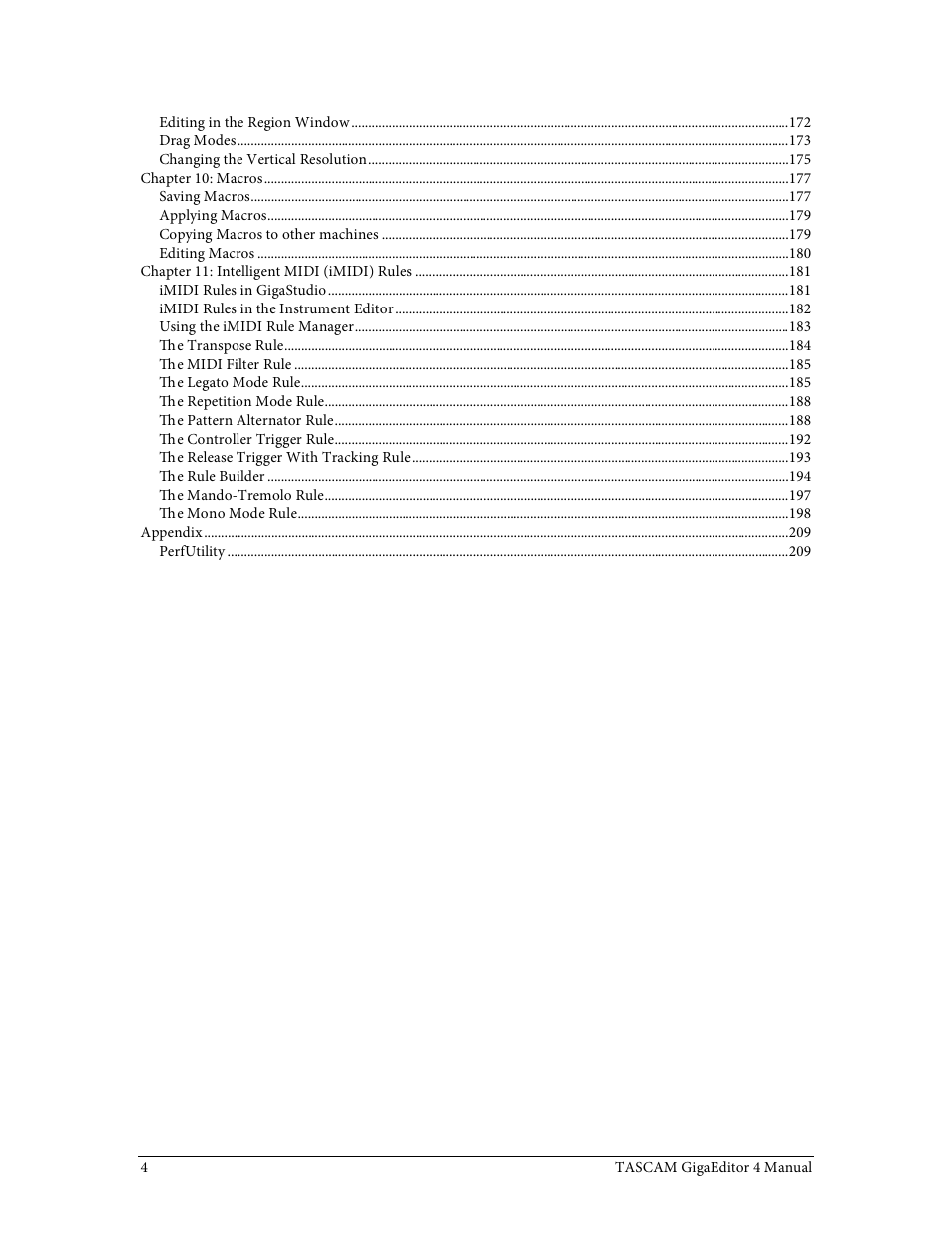 Tascam GigaStudio User Manual | Page 4 / 210