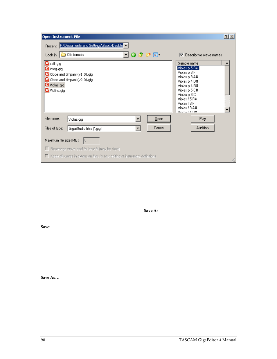 Tascam GigaStudio User Manual | Page 98 / 210
