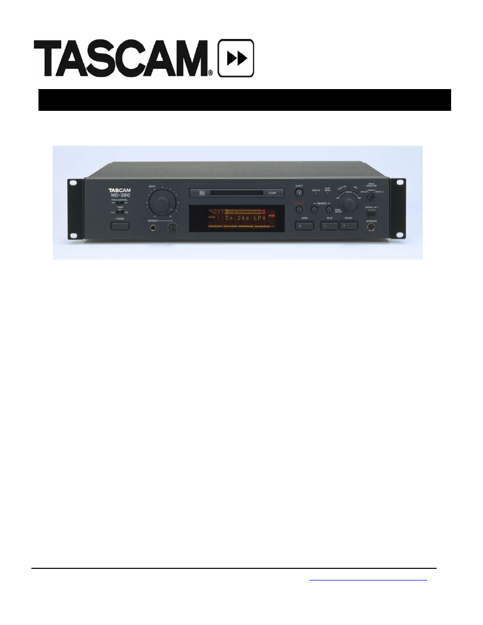 Tascam MD-350 User Manual | 1 page