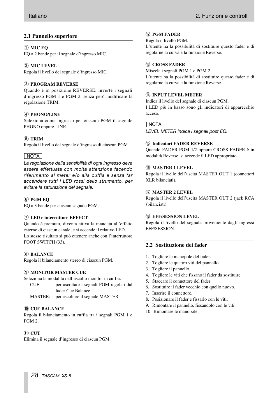 Tascam XS-8 User Manual | Page 28 / 40